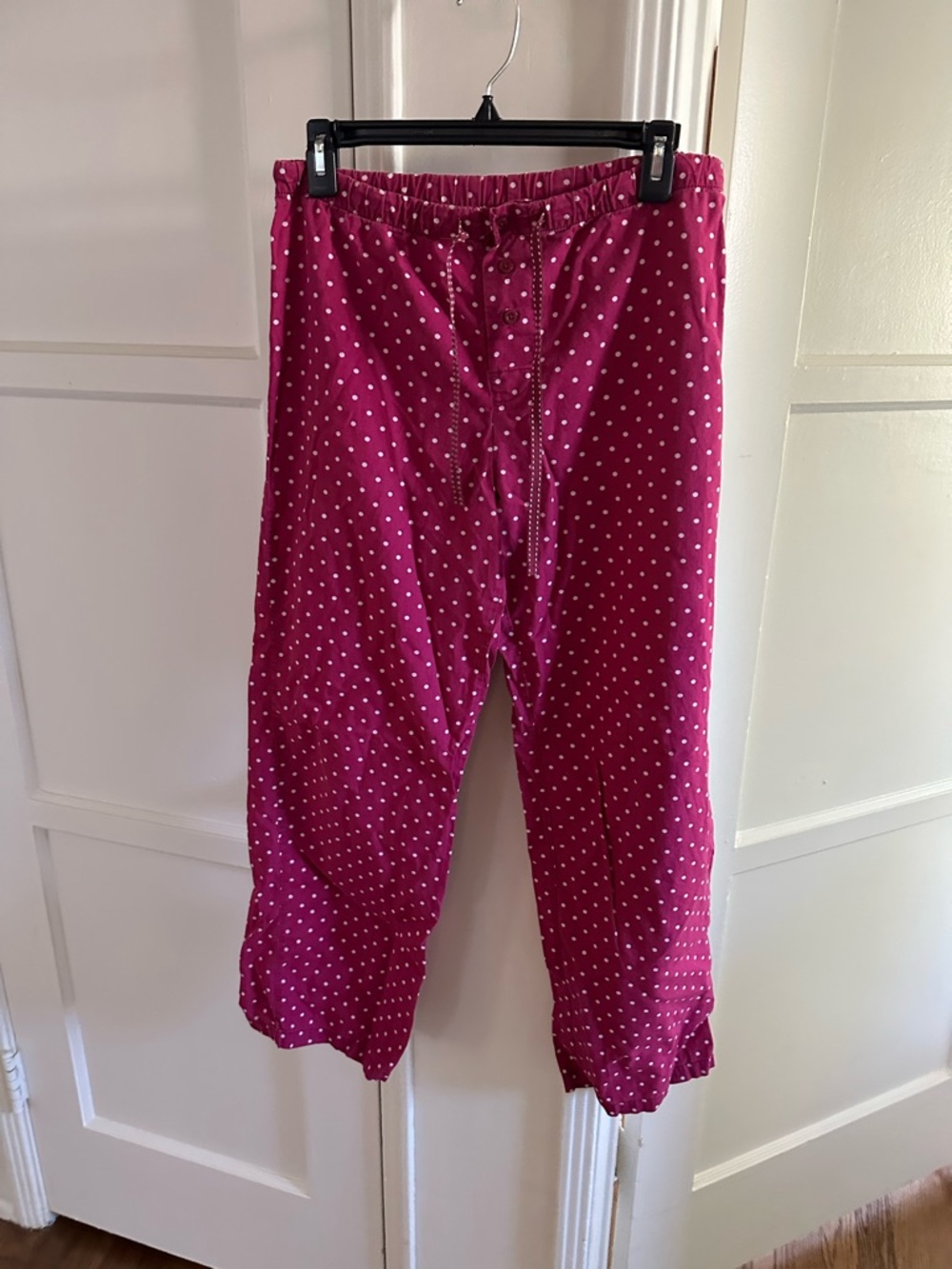 Y2K - Hurley Deep Fuscia/Berry Polka Dot Lounge Pants Pajama Bottoms Small